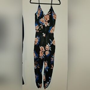 NWT Socialite Floral Black Jumpsuit